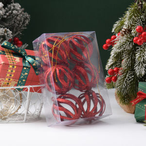 6Pcs Christmas Decoration 6CM Hollow Christmas Ball Hanging Xmas Tree Pendant Home Decor Party Arrangement New Year Gift Navidad