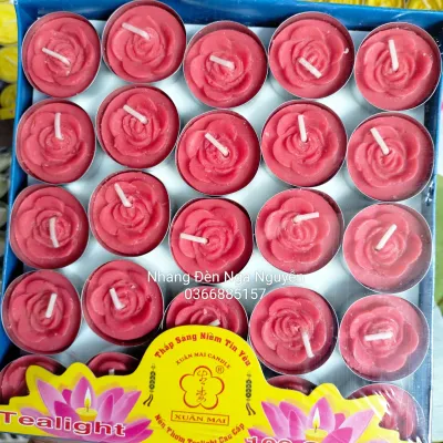 (Hộp 100 viên)Nến Tealight Hoa Mai trang trí tiệcspa