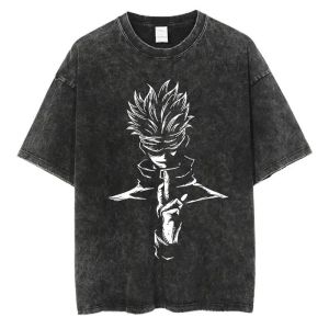 Bandai | Vintage Washed Anime Graphic T Shirts Man Women Short Sleeve Tops Tees 2026 Summer Casual Harajuku Y2k Clothes