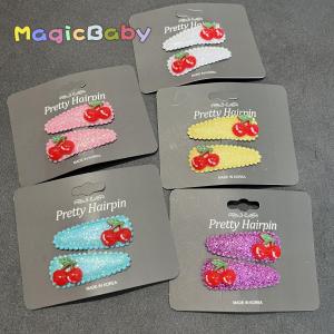 Cute Cherry BB Baby Girl Hair Accessories Sweet Fine Sparkling Hair Clips Edge Clips Childrens Fashion Accessories