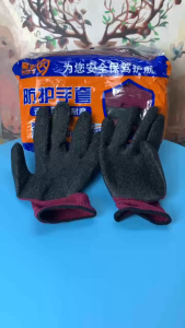 Combo 6 đôi găng tay lao động màu hường phủ cao su găng tay làm vườn bao tay chống trơn trượt