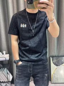 American Retro Short Sleeve T-Shirt Mens Summer New Full Body Cartoon Print Embroidery Slim Fit Half Sleeve Casual Top