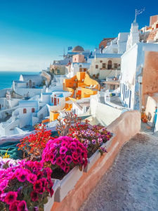 Scenic Blue Santorini Greece Landscape Jigsaw Puzzle 1000PCS-50X70CM Stress Relief Puzzle Wall Art Decor Gift