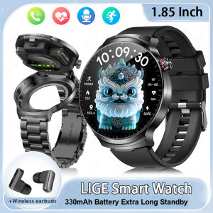 นาฬิกาออกกำลังกายโทรผ่านบลูทูธและชุดหูฟังสมาร์ทวอท์ชผู้ชายและผู้หญิงตัวแสดงสุขภาพดั้งเดิมพร้อมหูฟังเอียบัดไร้สาย