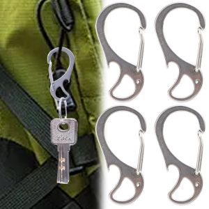 3Pcs Multifunctional S/D-Shaped Metal Carabiner Bottle Opener Spring Hook Stainless Steel Carabiner Buckle EDC Outdoor Camping Mountaineering Gadget