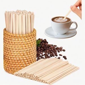 100PCS Coffee Stir Sticks Disposable Wooden Coffee Stirrers Hot Cold Drinking Stir Beverage Stir Sticks Ice Cream Lolly Popsicle