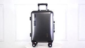 TRAVELCUL 20/24" Aluminum Luggage USB Suitcase Luggage Double Buckle Luggage Bag Travel Anti-theft Suitcase