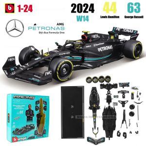 Mô Hình Xe Hơi Đúc Kim Loại Bburago 1:24 Mercedes-AMG Team W14 44 Hamilton 63 Russell F1 2023 Đồ Chơi Lắp Ráp Tự Làm Dành Cho Độ Tuổi 14+