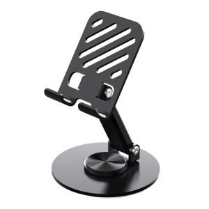 Metal phone holder 360-degree rotating and folding desktop stand multi-functional desktop height-adjustable portable folding phone holder
