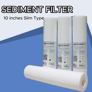 Water Filter 10" Slim Type 10 Micron Sediment Filter Replacement Improving Water Clarity