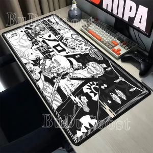 Bandai | Mouse Pad Roronoa Zoro black white One Piece Anime HD printing Gaming Mousepad PC Keyboard Carpet Office accessories XXL DeskMat