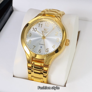 OLEVS watch for men original waterproof round dial stain steel strap luminous relo for men