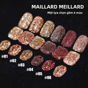 Sơn Móng Tay Gel Mianel 12ml Siêu Lấp Lánh Hiệu Ứng Kim Cương Nghiền Màu Đỏ Nâu Mẫu Mới 2025 Phong Cách Maillard