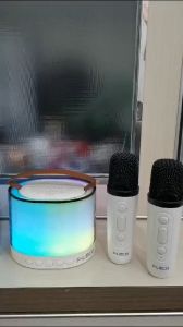 FLECO K52 Speaker bluetooth KARAOKE 2Mic 1 set karaoke speaker ktv Cute Wireless Lucu Portabel Luar Ruangan Speaker Nirkabel mic Bass Super kuat Nirkabel