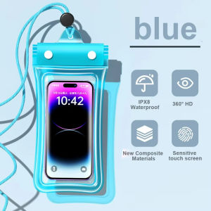  IPX8 Waterproof Phone Pouch 4-Layer Sealing Floating Dry Bag with Lanyard for Snorkeling Diving Beach 
