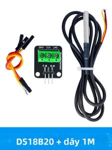 DS18B20 Bộ Cảm Biến Nhiệt Độ Với 100CM Cáp Kỹ Thuật Số Đầu Dò Bằng Thép Không Gỉ Cho Arduino Chống Nước Nhà Ga Adapter