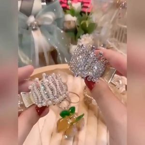 Kẹp tóc cuộn tròn đính đá lấp lánh sang chảnh KT10