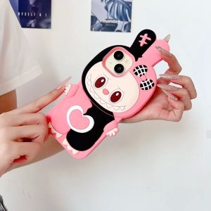 💗Internet celebrity trend+In stock+COD Cute 3D Cartoon LaBuBu Monsters Case Soft Silicone Cover For iPhone 16 15 14 13 12 11 Pro X XS Max XR 6 6S 7 8 Plus