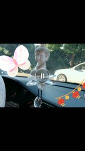 Khánh thích ca sen đá treo gương phong thuỷ-Trang trí gương chiếu hậu-đính đá pha lê sang trọng mang lại may mắn
