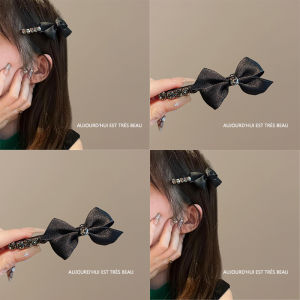 Korean Japanese Fashion Butterfly Knot Duckbill Clip High End Bangs Side Part Hair Clip Fringe Hair Accessories One Word Clip