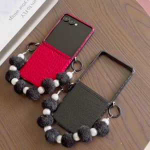 Ốp Điện Thoại Da Cá Sấu Cho Samsung Galaxy Z Flip 7/6/5/4/3 Kèm Dây Đeo Tay Chống Sốc Chống Trượt Tương Thích Với Flip6/7 FE