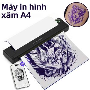 Máy In Nhiệt Không Dây Mini A4 In Hình Xăm Chuyển Tài Liệu Tương Thích Với Điện Thoại & Máy Tính Máy In Mini Đa Chức Năng Dùng Cho Thương Mại