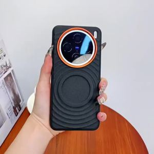 Wave Texture Leather Case For OPPO Reno15 Pro Max Find X9Pro X8 Ultra X8S+ Magnetic Cover with Metal Camera Frame Protection