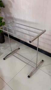 COD Stainless Steel Towel Hanger Clothes Drying Rack Towel Rack Clothes Hanger Rak Indoor & Outdoor Foldable