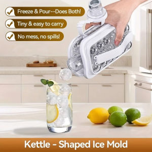 Portable Ice-Making Mold Pitcher Transparent Silicone Ice Cube Mold 2-In-1 Foldable Lce Making Water Bottle Tool Ice Tray