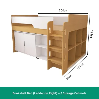 Space Saving Childrens Multi-functional Bed with Wardrobe and Desk