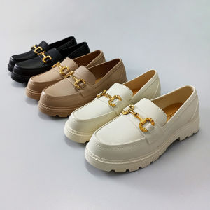 Azgalery SPT-44 / Sepatu Sandal Selop Wanita Low Heel Slip On Bahan PVC Motif Rantai Korea Girl Kasual Fashion Nyaman Empuk Dan Praktis / COD