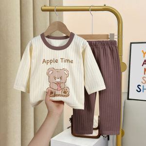Childrens Pure Cotton Sleepwear Thin Breathable Summer New Style Air Conditioning Suit Home Clothes for Boys And Girls