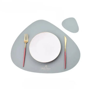 Irregular Leather Placemats and Coasters Set Oil-Proof Waterproof Coffee Mats Place Mats Dining Table Mat for Kitchen Tools