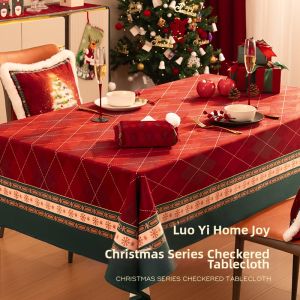 LORiCA | Christmas Limited Checkered Tablecloth for Dining Room