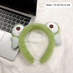 Cute Cartoon Frog Velvet Hairband Womens Face Wash Special Hair Ring Makeup Head Cover Personal Hygiene Tool Non-Disposable