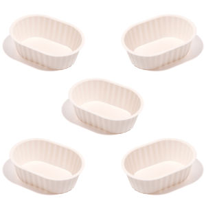 5PCS Reusable Oval Silicone Muffin Cups Non-Stick Cake Mold Baking Mould for Air Fryer Oven DIY Brownie Pastry Bakeware