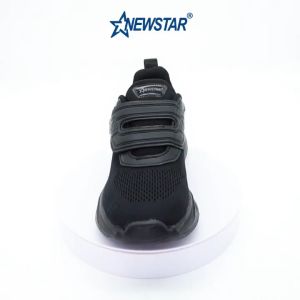 NewStar W725B Black School Shoes Lightweight Velcro Strap Kasut Hitam Sekolah Ringan