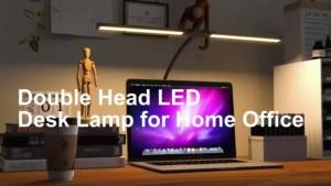 Double Head LED Clip Remote Control Desk Lamp Architect Table Lamp for Home Office Lighting 5 Color Modes and 5 Dimmable