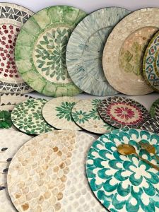 Creative round Shell Heat Insulation Pad High-End Feeling Cup Mat Luxury Western Dining Home Use Tray Plate Mat Nordic Style