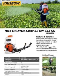 Krisbow sprayer mist and duster krisbow blower sprayer 4.0hp 2.7kw 63.3cc
