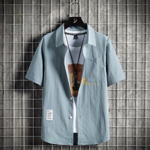 ROMON | Áo sơ mi nam Lormen Ice Silk tay ngắn mùa hè mỏng thời trang trẻ trung thường ngày không cần ủi công sở áo khoác ngoài