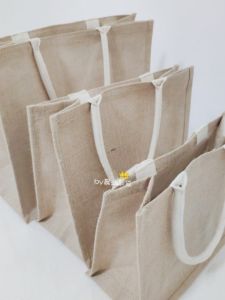 Xiaohongshu Same Style Thick Jute Shopping Bag Water-Repellent Cloth Satchel Shopping Bag Retro Large Travel Storage Eco-friendly Bag A4