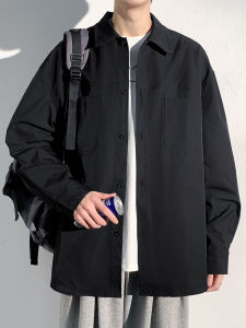 Mens Long Sleeve Shirt Casual Thin Style Summer Wear Black Workwear Inner Outer Shirt Loose Fit Breathable Polyester Fiber