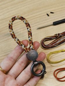 [4ชิ้นลด] พวงกุญแจเกล็ดมังกรปลาคาร์ฟกระเป๋าแขวนรถกระเป๋าวัสดุเชือกถัก DIY ของขวัญแฮนด์เมดไอเดียสร้างสรรค์