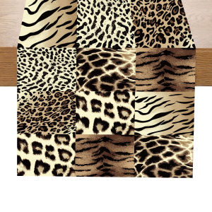 Animal Leopard Print Table Runner Cow Cheetah Table Cover Jungle Safari Wild One Birthday Party Supplies Kids 1st Party Decors