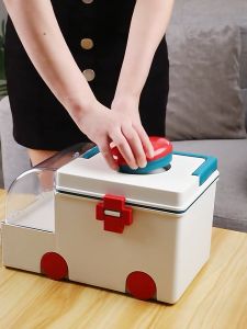 Medicine Box First Aid Storage Box 2 Layers Large Capacity Medical Box Portable Home Medical Box
