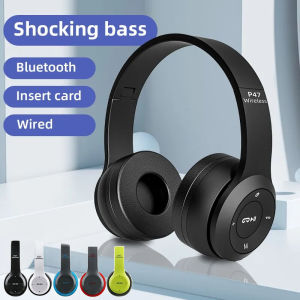P47 Wireless Earphones 5.0 Bluetooth Headset Folding Series HiFi Stereo Bass Sports Game Headset With Mic For Mobile Phone Game