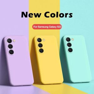 Origina Liquid Silicone Phone Case for New Samsung Galaxy S25 Egde S24 FE S23 S22 Ultra Plus Funda TPU Soft Back Protect Cover