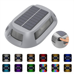 Solar Deck Light with Smart Light Sensor Aluminium LED RGB Path Lights for Garden Yard Stairs