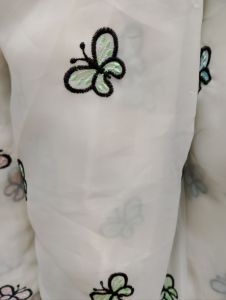 Bahan/Kain Organza Motif Kupu-Kupu/Organza Motif Premium